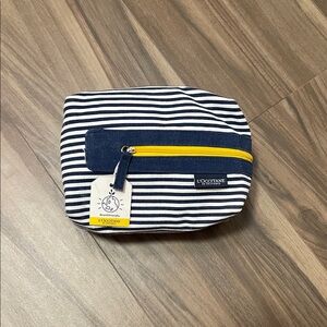 L'OCCITANE Navy and White Striped Travel Bag